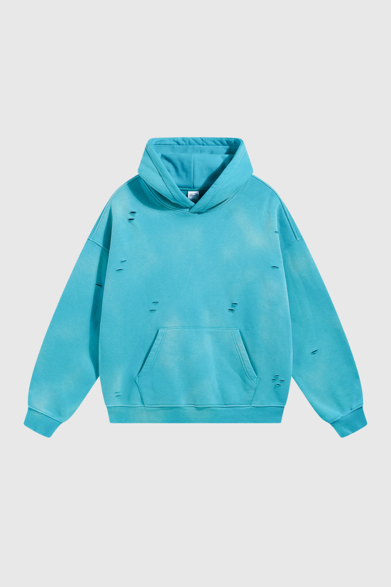 Men's Streetwear Washed 360G Heavyweight Cut Hoodie