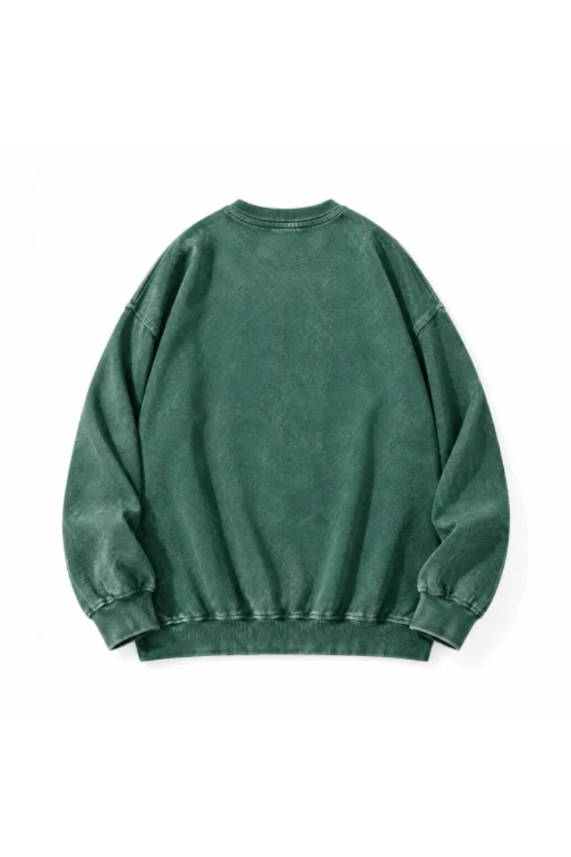 Women Fall Clothing Heavyweight Vintage Washed Sweatshirt