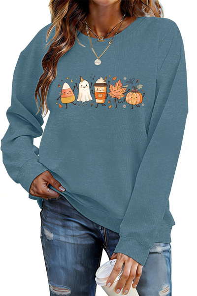 Women Fall Clothing Halloween Ghost Pumpkin Sweatshirt