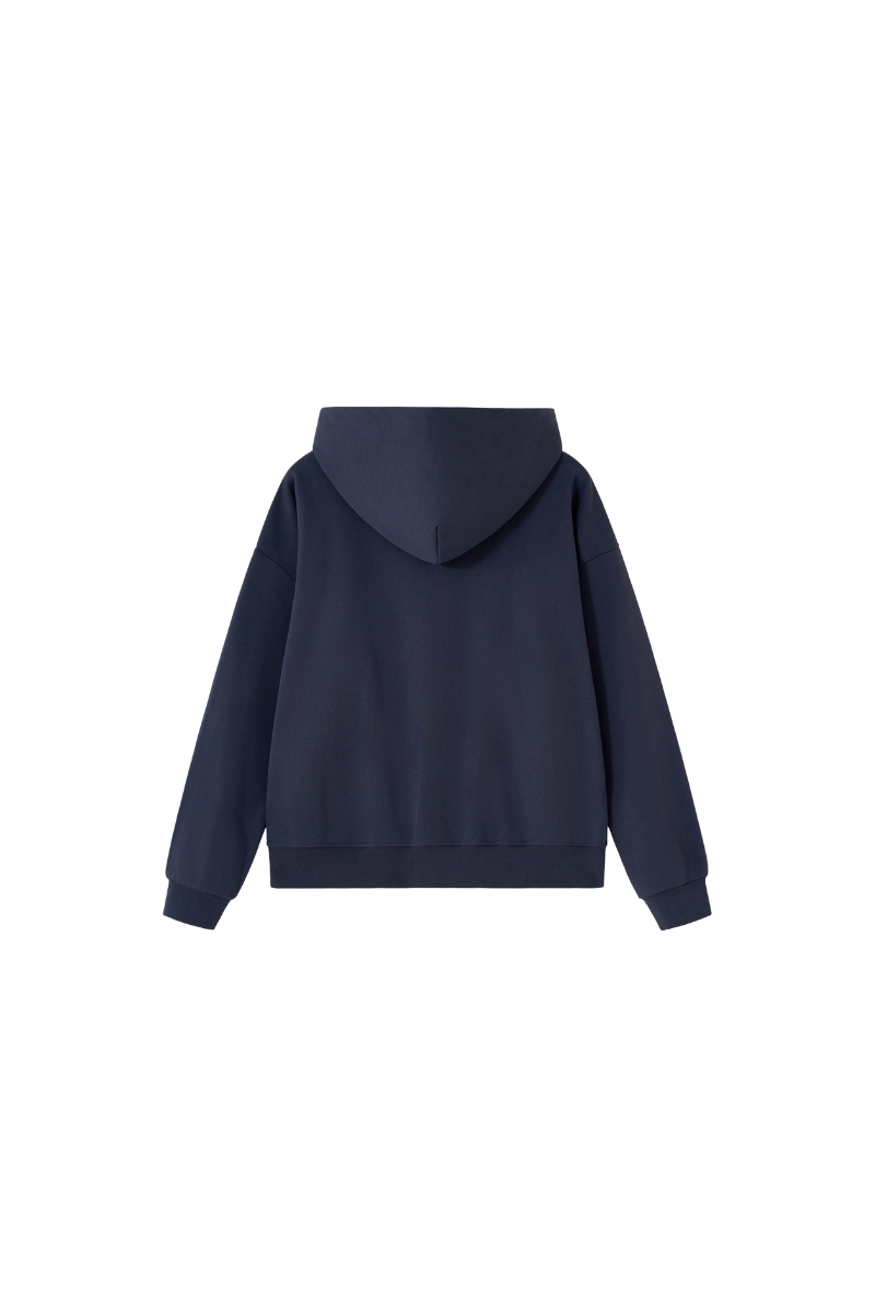 Unisex Fall Clothing Color Block Big Zip Cotton Hoodie