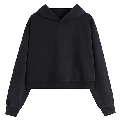 Women's Fall Dazzling-Wash Cropped Pullover Hoodie