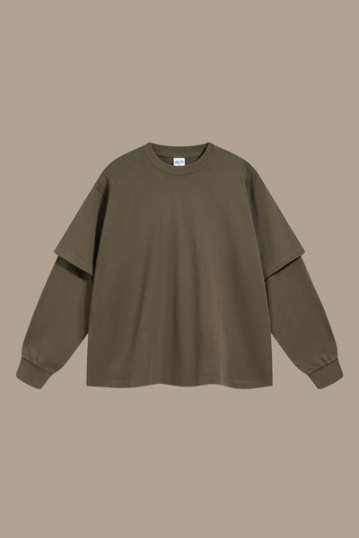 Women's Cotton Patchwork Faux Two-Piece Sweatshirt