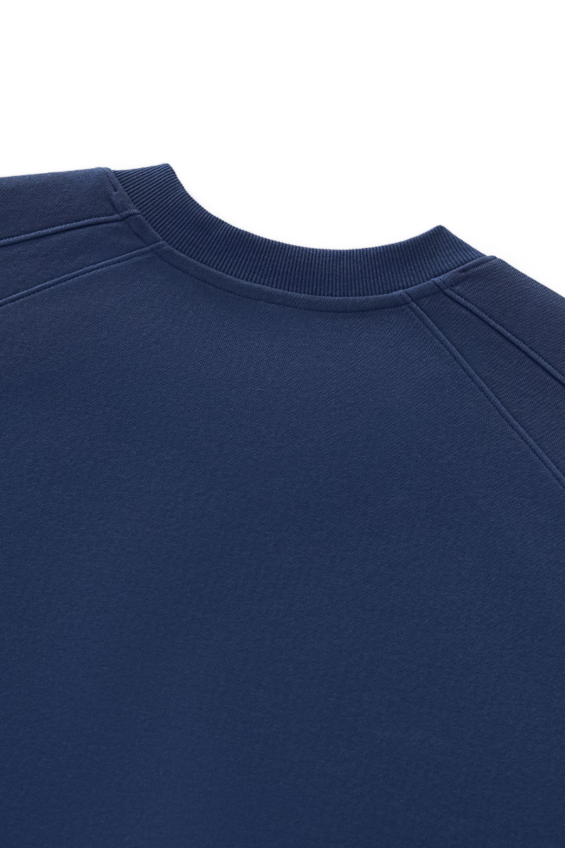 Men Fall Cotton Blend Raglan Cropped Pullover Sweatshirt