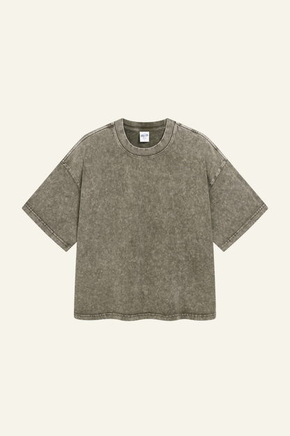 Women's Cotton Streetwear Washed Distressed T-shirt