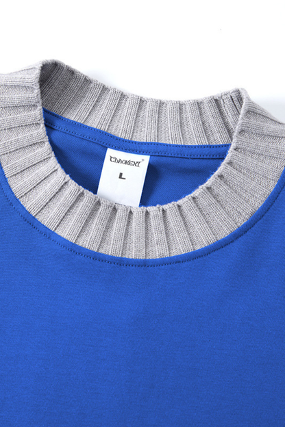 Men's 305g Cotton Colorblock Knit Boxy Crewneck Tee