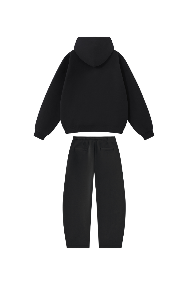 Men Fall Clothing Boxy Fleece Hoodie Wide-Leg Pants Set
