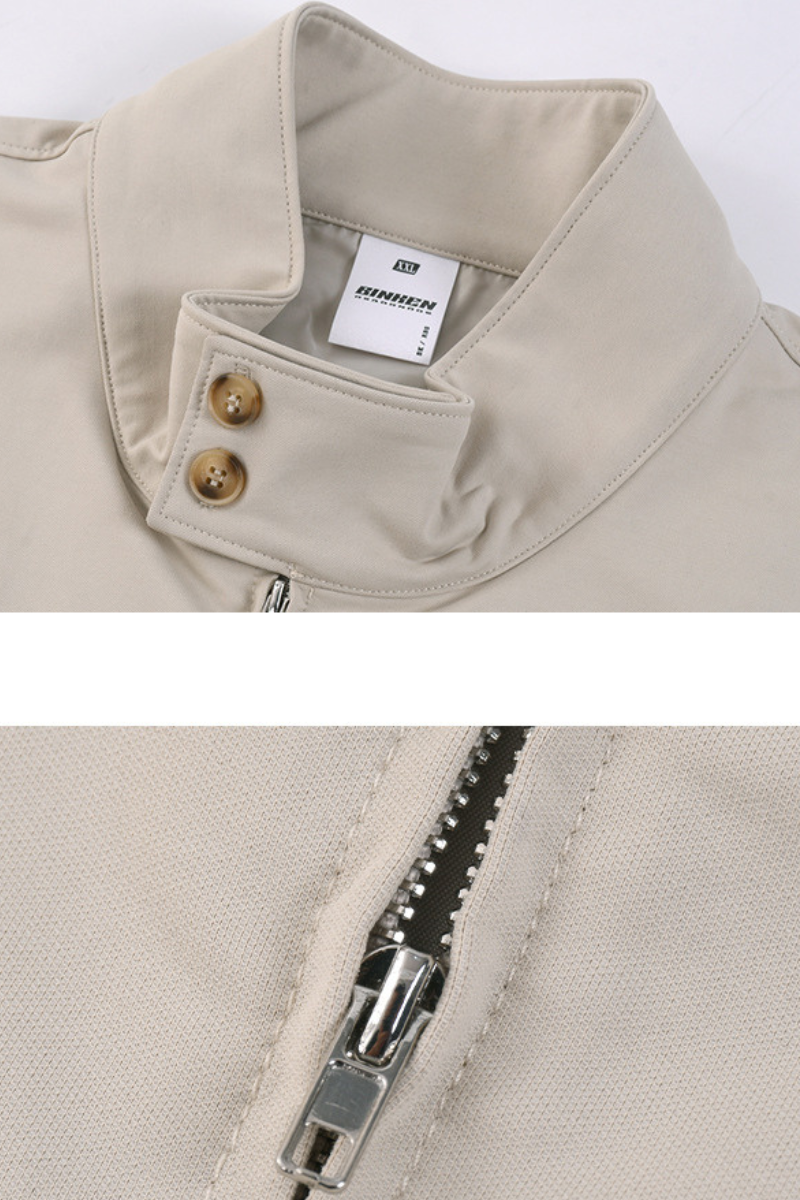 Men's Spring Summer Retro 290g Harrington Double Zip Jacket
