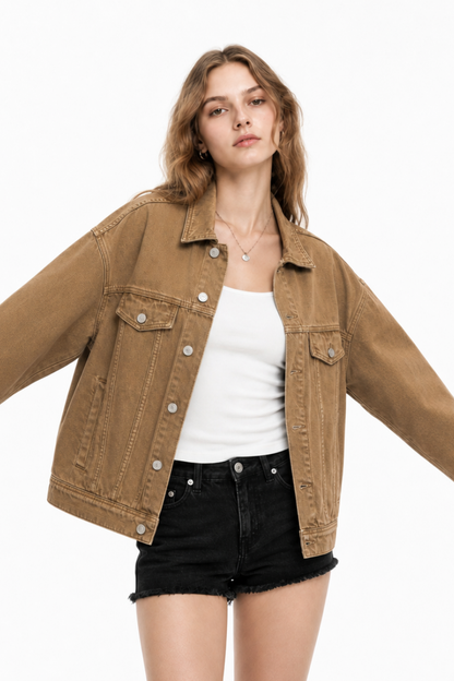 Women's & Unisex Oversized Washed Denim Jacket