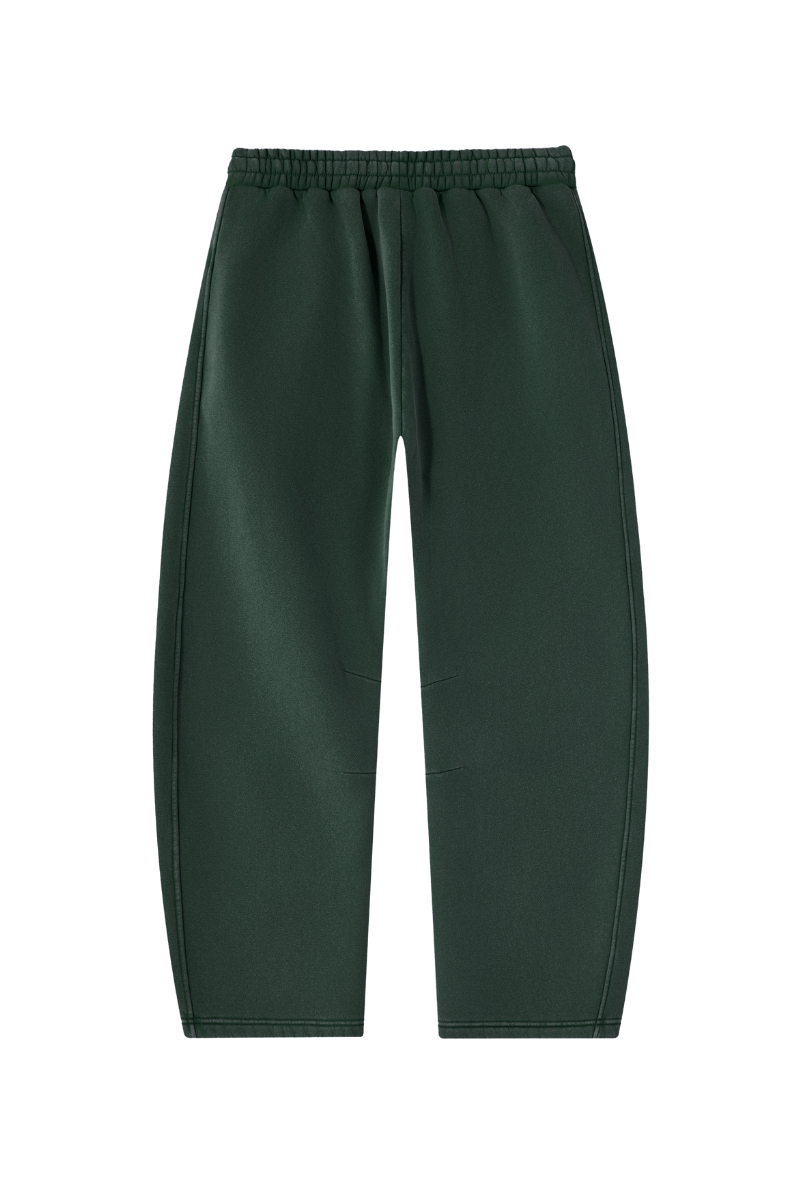 Unisex Fall Clothing Fleece-Lined Curved Wide-Leg Pants