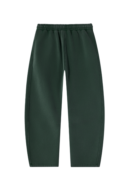 Unisex Fall Clothing Fleece-Lined Curved Wide-Leg Pants
