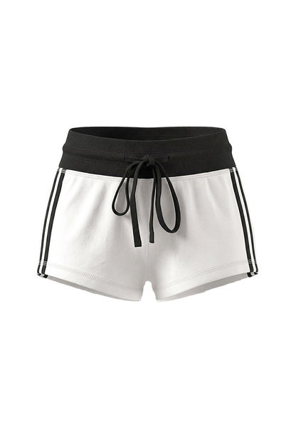 Women Summer Side Stripe Drawstring Sports Shorts