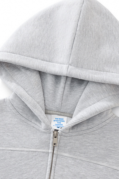 Men's Streetwear Contrast Stitch Hooded Jacket