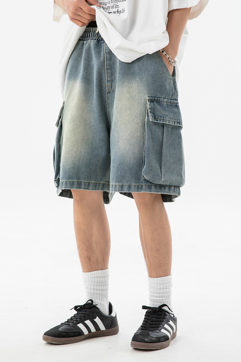 Men's Summer Washed Cargo Loose 3D Pocket 5" Shorts
