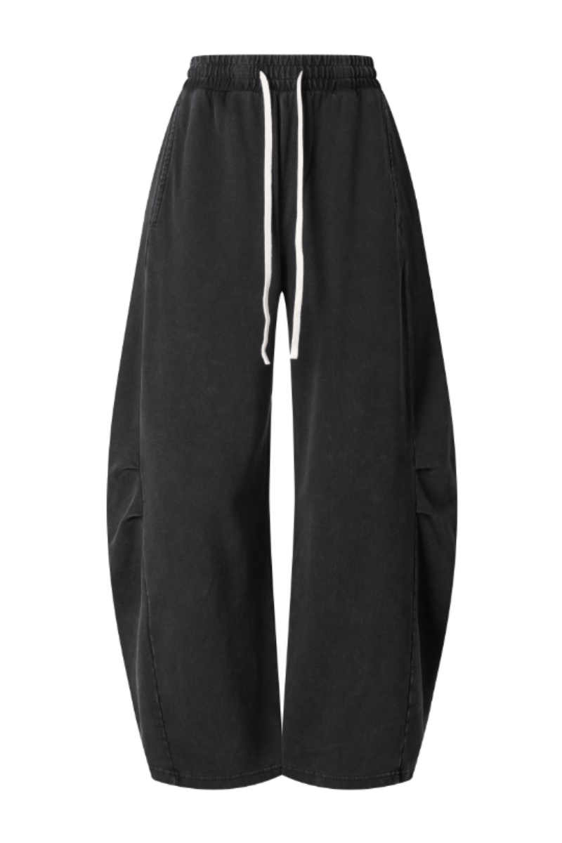 Unisex Summer Vintage Washed Cotton Drawstring Cargo Pants