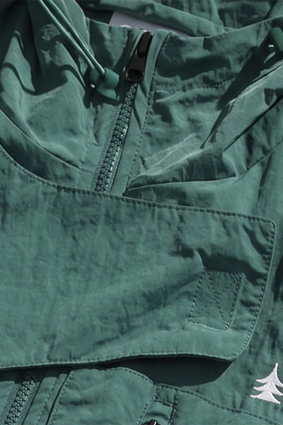 Men's Summer Hooded Multi-Pocket Cropped Utility Cargo Vest