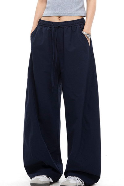 Women's Summer Straight White Parachute Pants