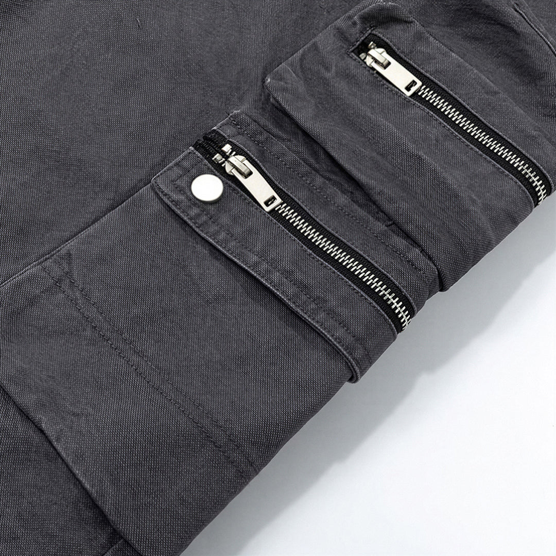 Men's Spring Multi-Pocket Tech Cargo Wide-Leg Pants