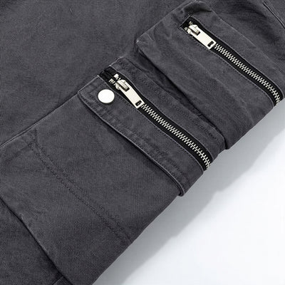 Men's Spring Multi-Pocket Tech Cargo Wide-Leg Pants