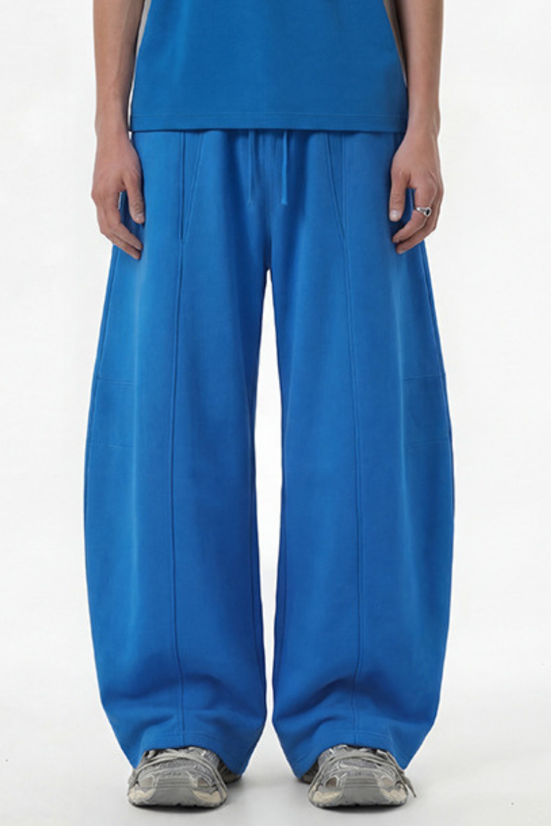 Men's Spring 390g Patchwork Pleated Curved Wide Pants