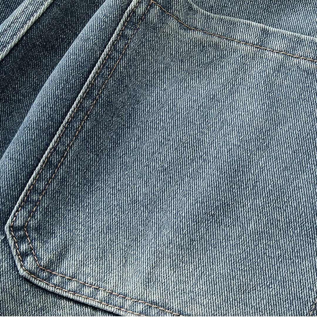 Men's Summer Light Wash Multi-Pocket Cargo Denim Shorts