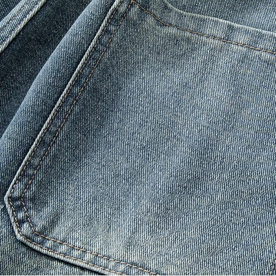 Men's Summer Light Wash Multi-Pocket Cargo Denim Shorts