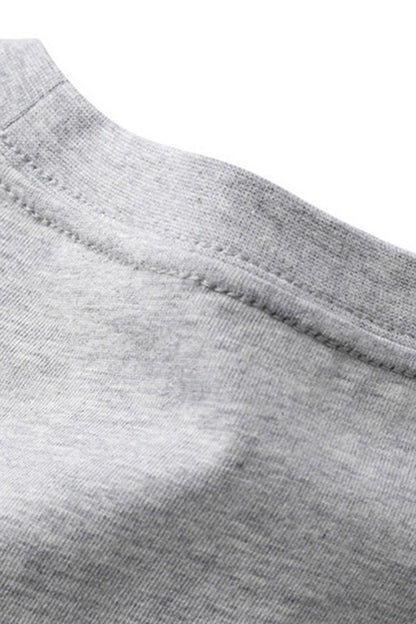 Men's Fall Combed Cotton Solid Crewneck Long-Sleeve T-Shirt