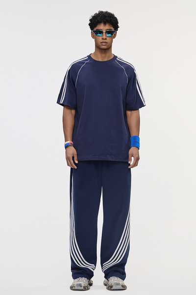Comfortable short-sleeved shirt and wide-leg pants set