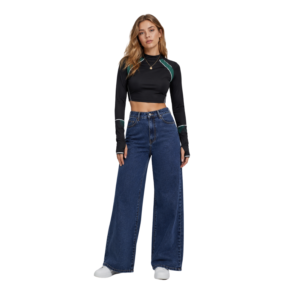 Women's High Waist Heavyweight Wide Leg Jeans