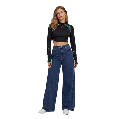 Women's High Waist Heavyweight Wide Leg Jeans