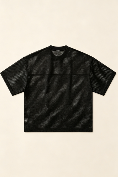 Men's Summer Boxy Mesh Cropped Football Streetwear T-Shirt