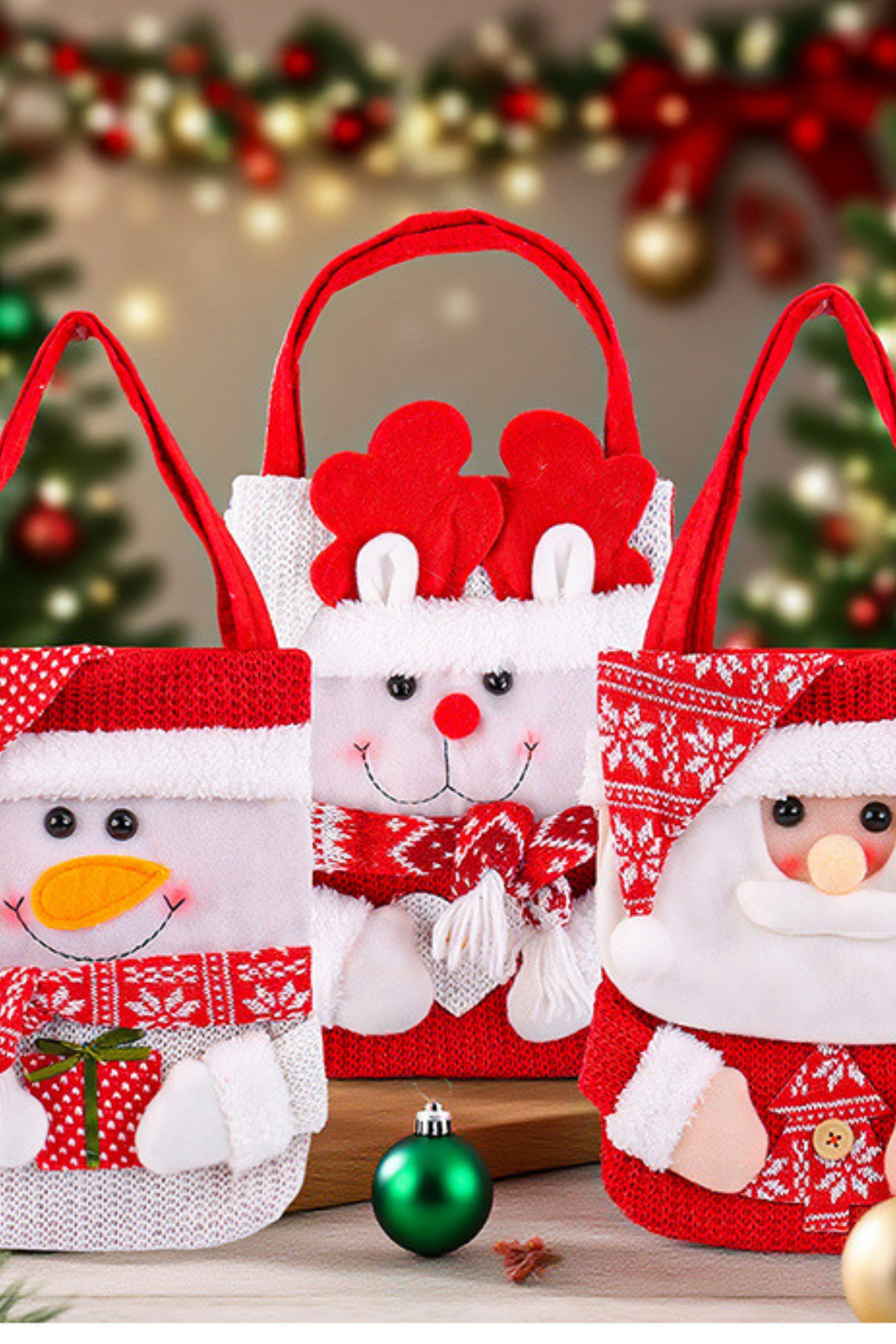 Christmas Snowman Red Scarf Candy Gift HandBag