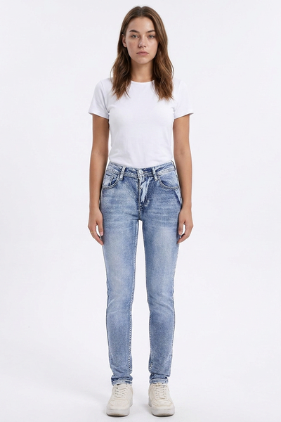 Women's Light Wash High Waist Stretch Skinny Jeans