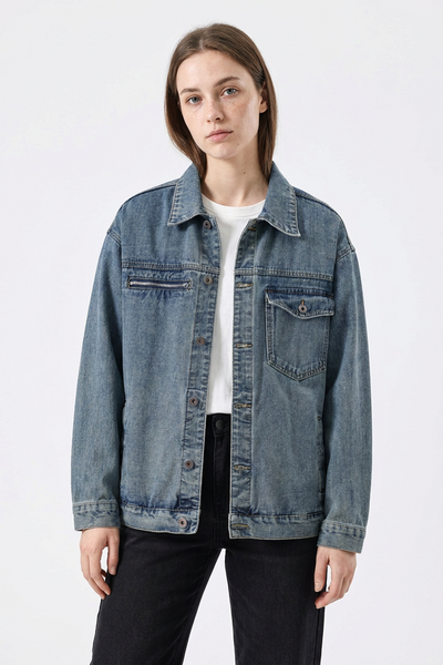 Women's Retro Wash Oversized Denim Jacket