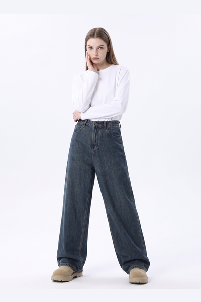 Women's Vintage High Waist Relaxed-Fit Wide Leg Jeans
