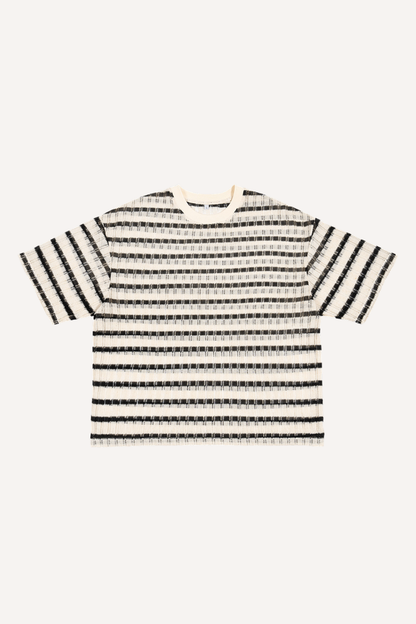 Men's Summer 205g Stripe Mesh Crewneck Tee