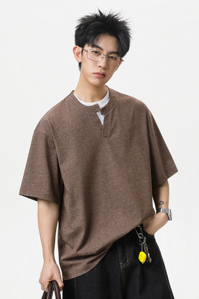 Men's Summer Mock Layer Asymmetric Loose Street Tee