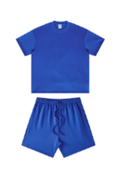 Men's Summer Heavy Solid Outdoor Street Tee & Shorts Set