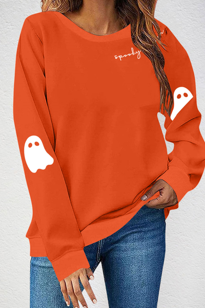 Women Fall Clothing Halloween Cute Ghost Sweatshirt