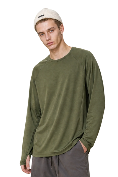 Men's Summer Wool Long Sleeve Outdoor Anti-Odor Tee
