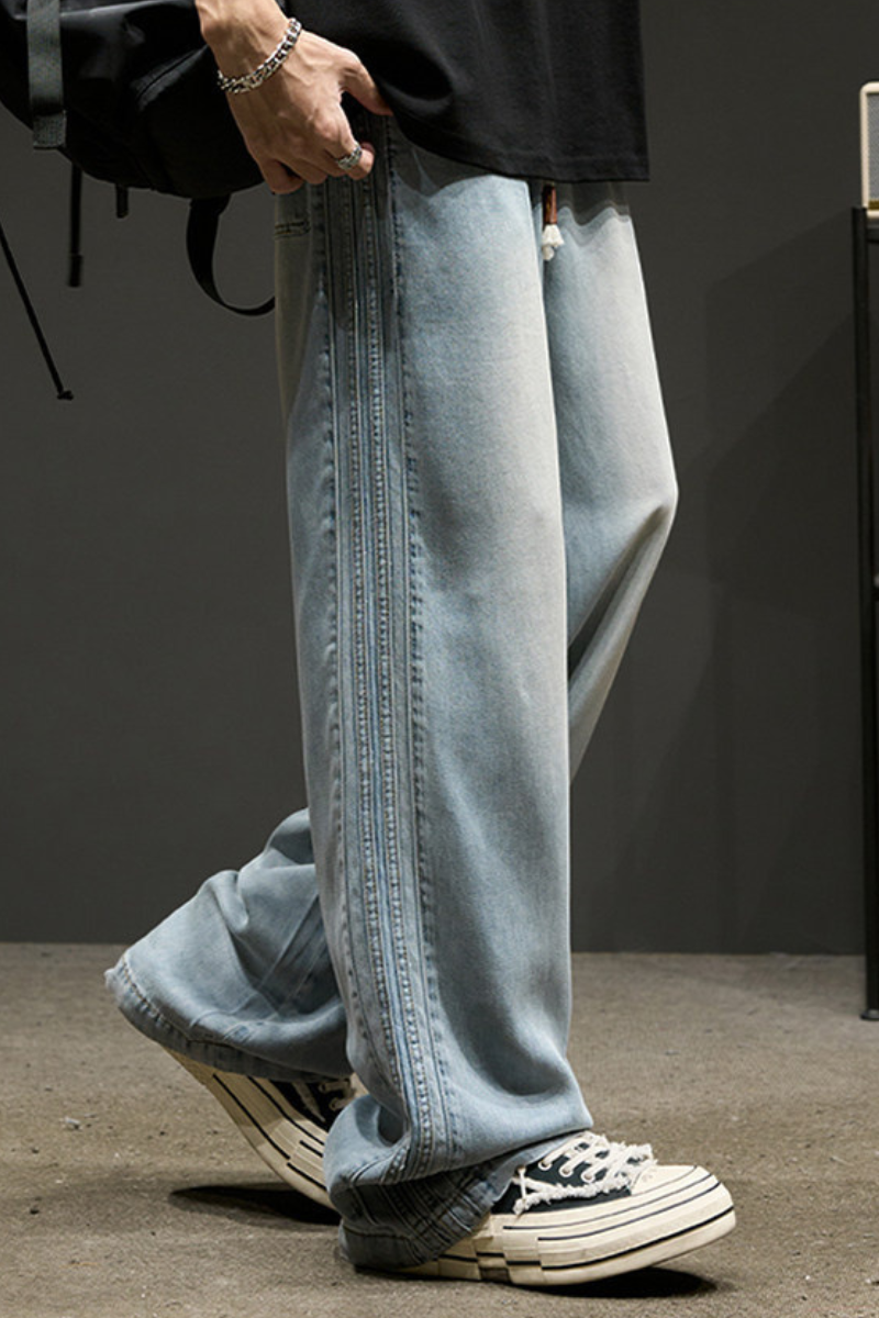 Men's Summer Lightweight Wide Leg Tencel Cargo Pants
