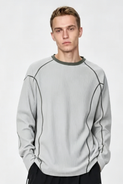 Men's Fall Waffle Crewneck Long-Sleeve Performance Tee