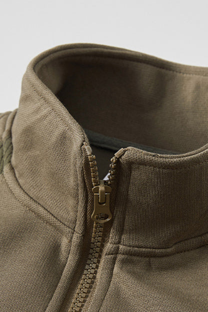 Men's Fall Half-Zip Colorblock Long-Sleeve Sweatshirt