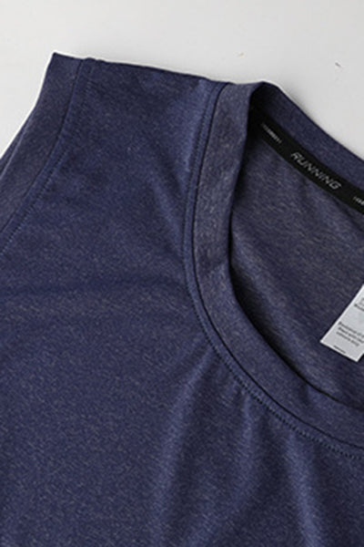 Men's Summer Heather Curved-Hem Breathable Workout Tank Top