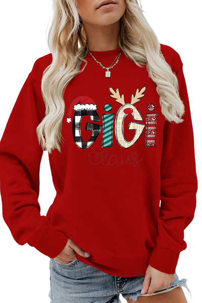 Women's Gigi Claus Loose Long Sleeve Casual Sweatshirt