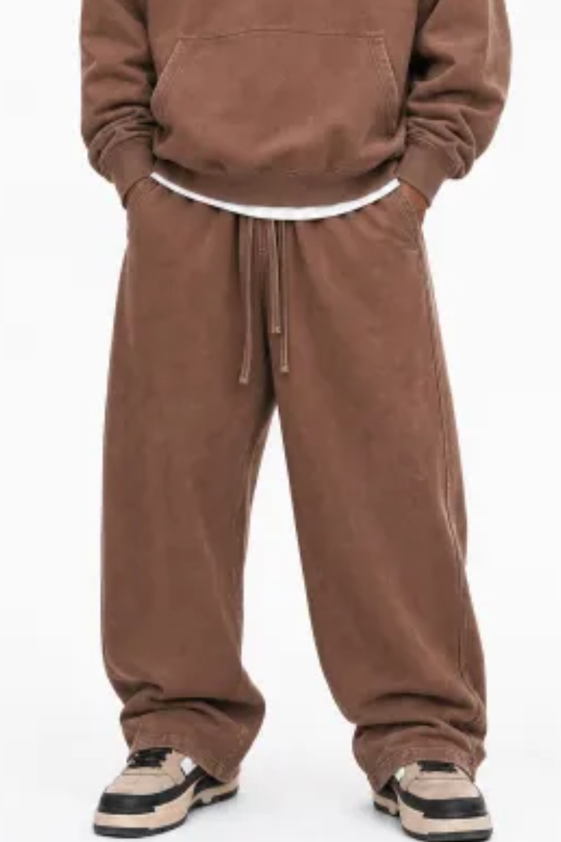 Men Fall Washed Vintage Straight Leg Sweatpants