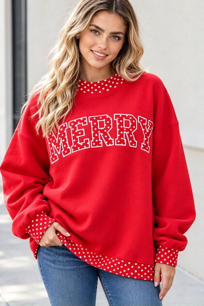 Women Fall Clothing Christmas Merry Letter Sweatshirt