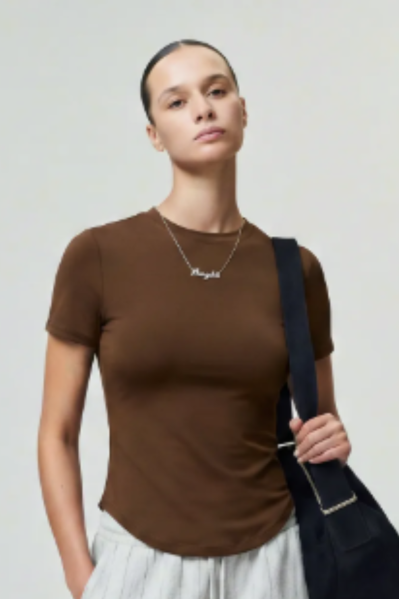 Women's Outdoor Yoga Gym Tight Run Tee - Crewneck