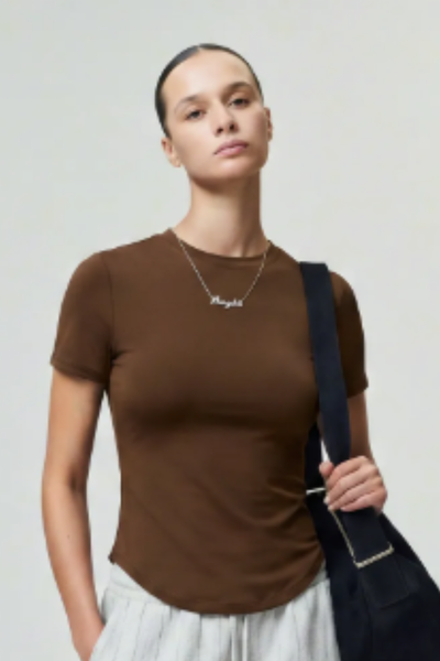 Women's Outdoor Yoga Gym Tight Run Tee - Crewneck