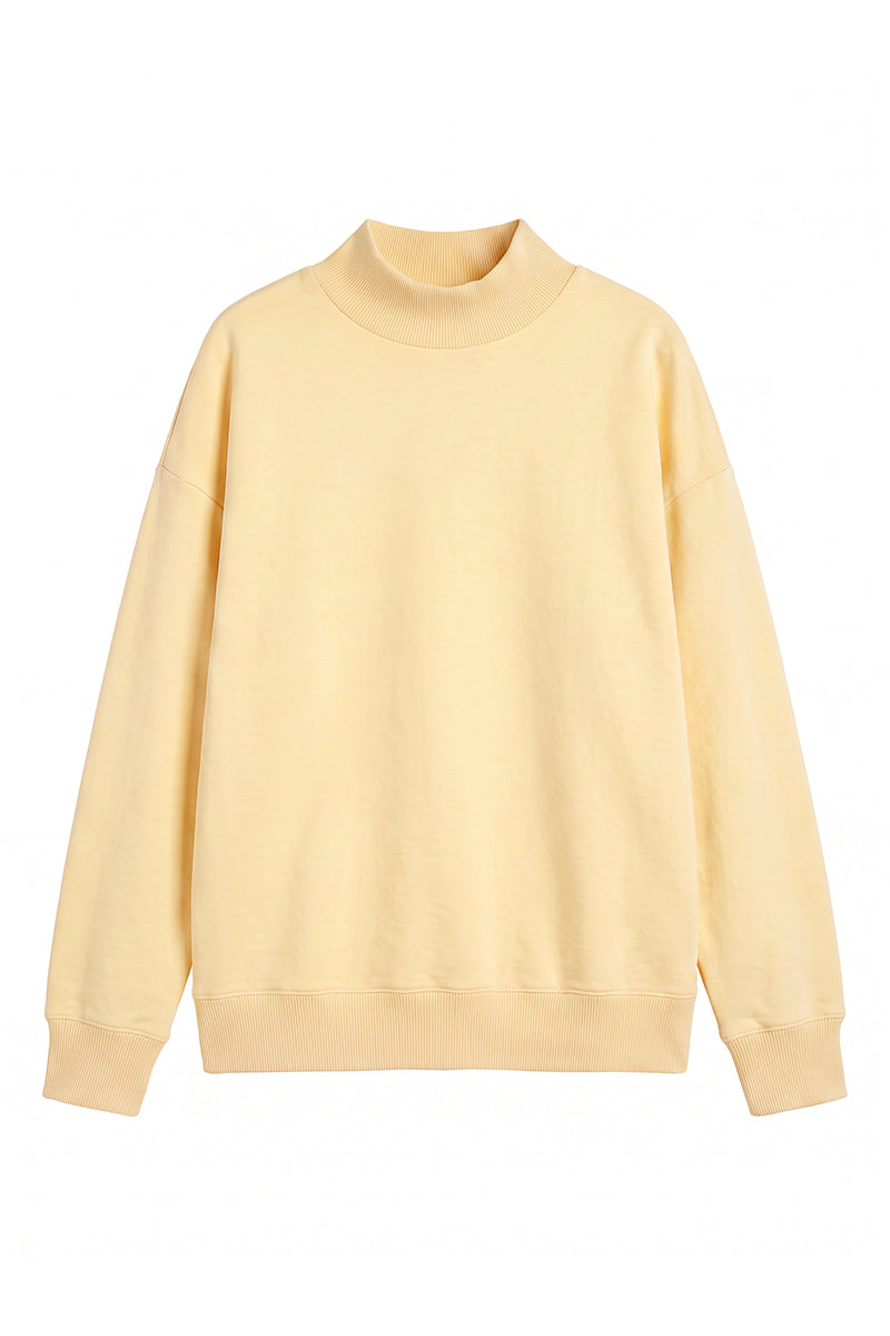 Unisex Fall Fleece Relaxed Mock Neck Sweatshirt