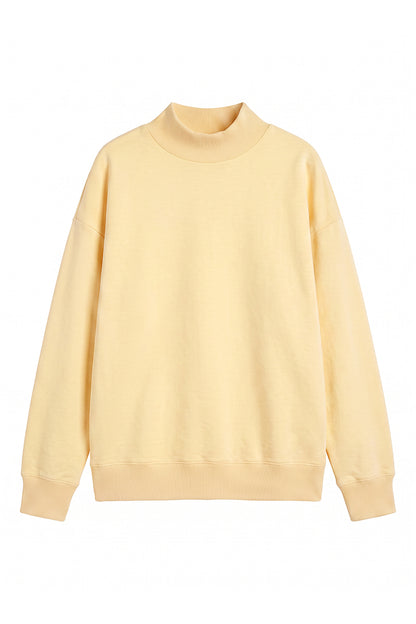 Unisex Fall Fleece Relaxed Mock Neck Sweatshirt